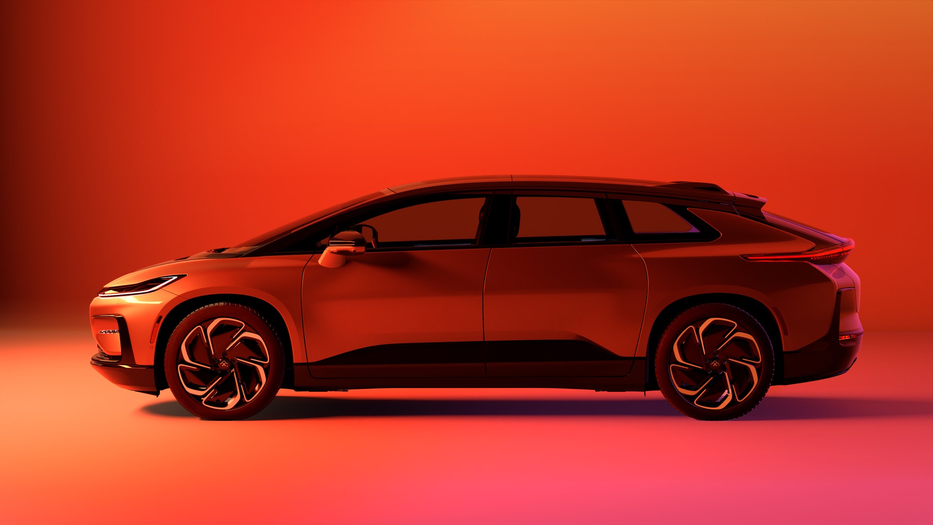 Faraday Future FF 91 红色官方侧面车型照